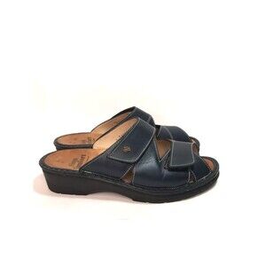 FINN COMFORT Jamaica Navy Blue Double Strap Comfort Sandals